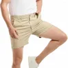 Men's Shorts AIMPACT Mens Casual Cotton Slim Fit Elastic Waist Cargo 5.5 Inch Inseam With Pockets