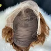 Malaysisk av högsta kvalitet peruansk indisk P4/27 100% Raw Virgin Remy Human Hair Pixie Body Wave Cut T DEL Kort peruk