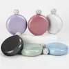 round mini hip flask 304 stainless steel wine kettle crystal cover colorful ladies flagon Glitter Flasks