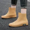 Rain Boots Rubber Man Trend Men Platform Outdoor Shoes Slip On Waterproof Work Mens Booties Soild Bota Masculina 230822