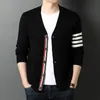 Herentruien Top Grade Autum Winter Brand mode gebreide mannen Cardigan trui Zwart Koreaans Casual Coats Jacket Mens Clothing S-3XL 230822