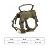 Colliers de chien Laisses Militaire tactique chat chien harnais gilet collier en nylon 600D MOLLE respirant réglable sangle de poitrine formation marche sécurité chiot 230823