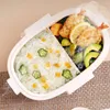 Dinnerware Student Insulated Lunch Box Portable Divider Bento Four Side Faste Ners Firmly Sealed Without Fear Of Bumps Simple Style