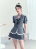 Kledingsets 2023 Summer Fashion Women Korea Uniform Style JK Dress Set Dames tweedelige geplooide korte rok Collge