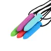 Baby Silicone Teethers Bullet Pendant Necklace with Cross Kids Sensory Chewing Toy Autism ADHD