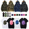 Men Hoodie Designer Shirts Tees Women zip up bape shark Hoodies Tshirts Mens Tops Casual Cotton Short Sleeve Clothing High Street long sleeve Streetwear Hip Hop t Shirts