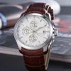 2019 stopwatch all the work Watch Menes Silver Case White Dial Stainless Steel Brand Calibre Watch Analog Glass Back Watch Montre 254p