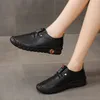 Kleiderschuhe Sneaker -Plattform -Ladung Schnüre Leder Flat Slipon Frühling lässig Mom Schuh Mujer Zapatos Chaussure Femme Snee 230823