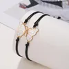 Bedelarmbanden ontwerpen 2 stks/set vlinder hanger armband voor vrouwen meisje handgemaakte geweven verstelbare vriendschap charmante sieraden