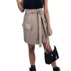 SKIRTS Casual Feminino Irregular Half Salia Autumn/Inverno A-Line Lace Up Skirt Sexy Short2023