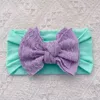 Baby Girls Wide Nylon Bow Headbands Candy Color Soft Elastic Big Bowknot Solid Hairbands For Kids Head Band Children Cute Hair Accessories U12