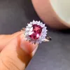 Clusterringen kjjeaxcmy fijne sieraden 925 sterling zilver ingelegde natuurlijke granaatring delicate vrouwelijke mode -ondersteuning testen