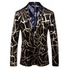 Brand Men Floral Blazer Wedding Party Colorful Plaid Gold Black Seques Design DJ Singer Atuita Giacca Fashion Outfit256e