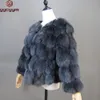 Womens Fur Faux Style Real Coat 100% Natural Jacket Female Winter Warm Leather High Quality Vest 230822