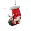 Vente chaude peint à la main décoration d'arbre de noël pendentif père noël bonhomme de neige wapiti décor de salle en métal pendentifs peints inventaire en gros