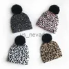 BeanieSkull Caps Cat Brother Adulte Mode Chaleur et Épaissie Tendance Motif Léopard Tricoté Chapeau Nouveau Gros Pull Boule De Fourrure Personnalisé Coréen Automne J230823