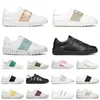 valentino open sneakers valentinoity designer women mens shoes triple black white vintage sports skate trainers loafers  【code ：L】