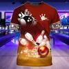 Heren t shirts zomer bowling t-shirts 3d print streetwear mannen dames sport casual mode oversized shirt kinderen tees tops jersey kleding