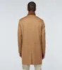 Casacos longos masculinos de lã mistura moda outono agasalhos Loro Piano Roadster casaco de caxemira