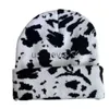 Bonnet/Crâne Casquettes INS Édition Coréenne Automne et Hiver Show Visage Petit Chapeau Chaud Étudiant Mignon Motif Léopard Vache Tricoté Chapeau Chapeau De Laine Net Rouge J230823