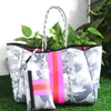 Bolsas de noche Tela de buceo de lujo Neopreno Bolso de mujer Hombro de gran capacidad Marca Casual Tote Bag Top-Handle