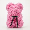 Decorative Flowers Wreaths Valentines Day Gift 25cm Rose Teddy Bear From Flowers Bear With Flowers Red Rose Bear 230823