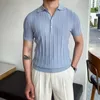 Heren PoloS Zomer blauwe man Shirts Shirts korte mouw slanke casual t katoen T -stukken mannelijke zakelijke polo streetwear tops