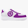 Chaussures personnalisées chaussures décontractées à la mode pour hommes chaussures pour femmes bricolage semelle blanche, violet, corps blanc, lettres violettes 48273