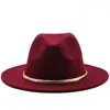 Wide Brim Hats Bucket Blackgreen Simple Church Derby Top Hat Panama Solid Felt Fedoras for Men Women artificial wool Blend Jazz Cap 230822