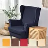 Chair Covers Elastic Solid Color Cover Armchair Wingback Wing Sofa Back Stretch Protector Slipcover Washable