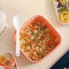 Set di stoviglie per adulti Bento Box 2 strati pranzo con insalata Contenitore portatile Contenitori