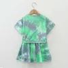 Ensembles de vêtements 2 pièces Tie Dye été grands enfants bébé grandes filles vêtements hauts T-shirt + jupe pour 10 11 13 14 15 16 ans 150 cm 160 cm hauteur