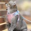 Dog Collars Leashes Pet Cat Vest Harness and Leash Set Comfortable Breathable Cats Collar Outdoor Dog Traction Rope for Walking Cats Accessories 230823