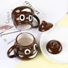 Mugs Creative And Cute Poo Shaped Mug Funny Ceramic Cup 380ml Personality Coffee For Friends Gift With Lid Home Tea