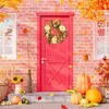 Decorative Flowers Artificial Fall Wreath Autumn Maples Leaf Peony 15.75inch Harvest For Decor