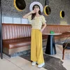 Ensembles de vêtements Été adolescentes filles vêtements ensembles enfants nouvelle mode haut à carreaux pantalons à jambes larges 2 pièces enfants survêtement 4 5 7 8 9 10 ans