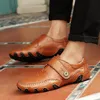 Vestido sapatos de vestido sapatos de couro casual anti -deslizamento de verão respirável negócios casuais sapatos de couro masculino