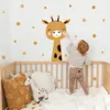 Wall Stickers Cartoon Cute Deer Lion Animal Polka Dots Sticker Baby Kids Room Decoration Vinyl Decal Children Nursery Peel and Stick 230822