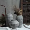 Jingdezhen wazon ceramiczny ciemnoniebieski vintage chiński tradycyjny wazon dekoracja domowa gliniana wazon drobna szorstka powierzchnia mebli HKD230823