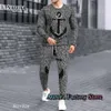 Herren Tracksuits Männer Löwen gedruckter Tracksuit lässig Langarm Tshirt Hosen Set Mode Jogging -Anzug männliches Outfit 2 Stück Springkleidung 230822