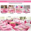 Otros suministros para fiestas de eventos Mantel de plástico desechable rosa y faldas de mesa Conjunto de cubierta a prueba de manchas para Baby Shower Girl Decoración de cumpleaños 230822