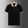 Plus 3xl Storlek Många färger är broderyletter polo skjortor man mode design ribbade ärmar delade hem stretch polos solid colortop man