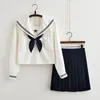 Conjuntos de ropa Uniforme escolar japonés coreano británico Viento universitario Moda Manga larga Estudiantes femeninos Disfraz