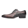 Dress Shoes Est mode hommes robe de mariée chaussures richelieu grande taille en cuir véritable à lacets couleur Match à la main homme chaussures habillées pointues 230822