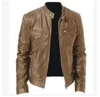 Men's Trench Coats Mens Fashion Leather Jacket Slim Fit Stand Collar PU Jacket Male Anti-wind Motorcycle Lapel Diagonal Zipper Jackets Men 5XL 230822