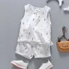 Set di abbigliamento 1-5 anni Neonati maschi Set di abbigliamento per ragazze Bambini Nuovi set estivi Vestiti per ragazzi Moda casual Set di abbigliamento per ragazzo per bambini