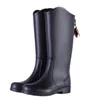 Rain Boots Fashion Women RainBoots PVC Waterproof Rubber Female Nonslip Wearresistant Kneehigh Water Shoes 230906