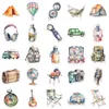 50 pièces aquarelle autocollants de voyage en plein air pour voiture ordinateur portable réfrigérateur casque Ipad vélo téléphone moto PS4 livre Pvc bricolage jouets enfants décalcomanies