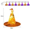 Orange Halloween Decorations Witch Hat Polyester Purple Halloween Party Indoor Outdoor Yard Tree Decorations HKD230823