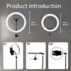 Inne akcesoria flash 10 "26cm LED Selfie Pierścień Pierścień światła wideo wideo Ringlight Stand Statod Wypełnienie ściemnialna lampa Trepid Streaming 230823